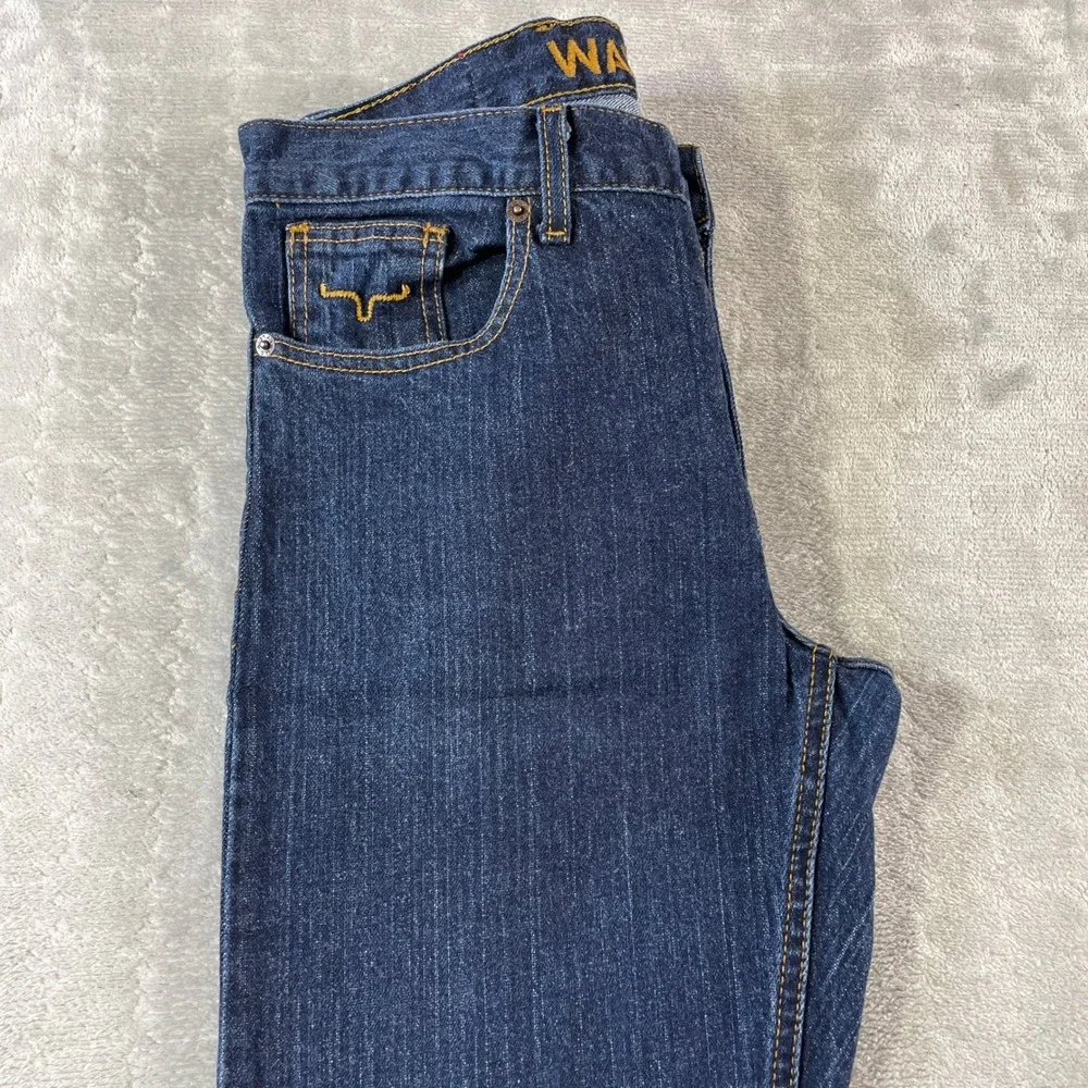 Kimes Ranch Wayne Jeans Mens 30x34 Dark Wash Straight Leg Button Fly Western USA